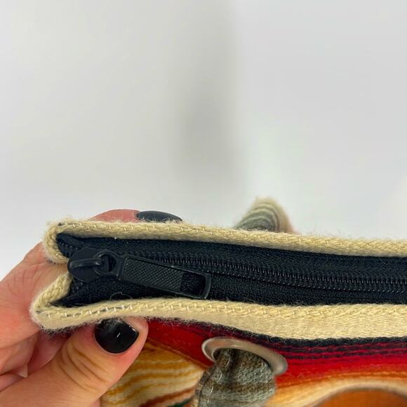 El Paso Saddle Blanket Striped Multicolor Tote Bag Purse Navajo Western Boho - Picture 7 of 10